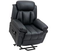 HOMCOM Fauteuil de Relaxation électrique Fauteuil releveur inclinable avec Repose-Pied Ajustable revêtement synthétique Noir