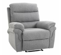 HomCom Fauteuil de relaxation inclinable manuel, repose-pied ajustable, gris clair chiné