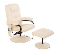 HOMCOM - Fauteuil de relaxation massant - Simili cuir - 77x84x95cm - Beige