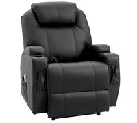 HOMCOM - Fauteuil de relaxation massant - Simili cuir - 82x97x110cm - Noir