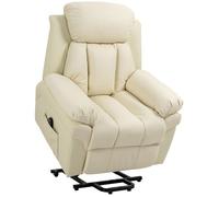 HOMCOM - fauteuil de relaxation - Revêtement synthétique PU - 96x93x105cm - Crème