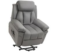 HomCom Fauteuil releveur électrique inclinable avec repose-pied ajustable gris