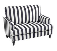HOMCOM Fauteuil de salon avec assise large et accoudoirs longs, fauteuil en velours à rayures avec rembourrage épais et ressorts en S, 115 x 82 x 82 cm, noir et blanc