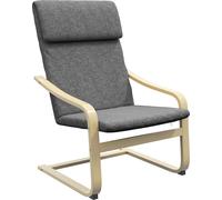 HOMCOM Fauteuil de salon, fauteuil chambre avec accoudoirs incurvés, coussin, chaise de salon en tissu aspect lin, 65 x 79 x 98 cm, gris