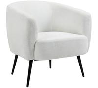 HOMCOM - Fauteuil de salon - Tissu Bouclette - 72x73x73cm - Blanc
