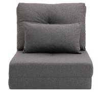 HOMCOM Fauteuil de sol 2-en-1 avec matelas pliable et dossier réglable, en métal