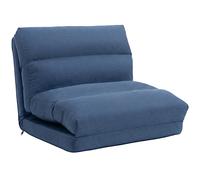 HOMCOM Fauteuil de sol canapé paresseux fauteuil convertible en lit inclinable 90° à 180° tissu - 70 x 72 x 56 cm - bleu foncé