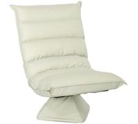 HOMCOM Fauteuil de sol paresseux pivotant 360° avec dossier inclinable design capitonné 62 x 62 x 95 cm beige