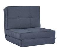 HOMCOM Fauteuil de sol pliable Canapé-lit Chaise de sol 5 positions réglables Fauteuil pliant Canapé-lit Lit simple Bleu foncé 61 x 73 x 58 cm