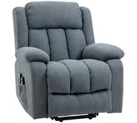 HOMCOM Fauteuil Électrique Releve-personne Inclinable 135° en Tissu Effet Lin avec Repose-pieds, Gris