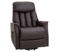 HOMCOM Fauteuil électrique releveur fauteuil relax avec repose-pieds dossier inclinable télécommande poche latérale marron