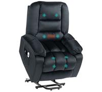 HOMCOM - Fauteuil électrique releveur - Tissu imitation velours - 85x94x107cm - Noir