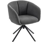 HOMCOM Fauteuil, fauteuil rembourré avec coque de siège confortable, pivotant, revêtement moelleux, jusqu'à 120 kg, Gris foncé