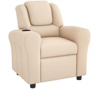 HOMCOM Fauteuil inclinable Enfant Cuir PU réglable Repose-Pieds Beige | Fauteuil pour enfants, Chaise pour enfant, Fauteuil pour tout-petit, Appuie-tête rembourré, Porte-gobelet