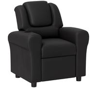 HOMCOM Fauteuil inclinable Enfant Cuir PU réglable Repose-Pieds Noir