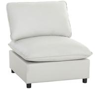 HOMCOM Fauteuil lounge avec assise large et profonde, fauteuil rembourré confortable, siège de couture, fauteuil de relaxation moderne, en cuir synthétique, pour salon, chambre à coucher, montage