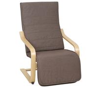 HOMCOM Fauteuil Luxe Confort et Relaxation avec Repose-Pied Réglable 94 x 66,5 x 100 cm cm Bois Massif Marron