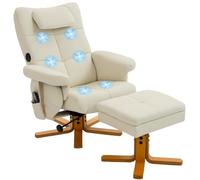 Fauteuil relax massant avec repose-pied - HOMCOM - dossier inclinable - coffre de rangement - télécommande
