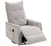 HOMCOM Fauteuil massant inclinable chauffant pivotant en chenille avec repose-pieds et télécommande, Gris clair