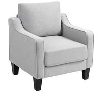 HOMCOM Fauteuil Moderne en Tissu avec Rembourrage Épais et Ressorts Ensachés, 77x77x86 cm, Gris