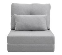 HOMCOM Fauteuil paresseux chaise de sol dossier multipositions revêtement en lin avec oreiller 60 x 80 x 56 cm gris