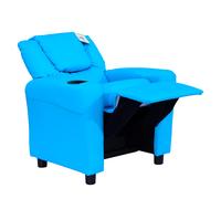 HOMCOM Fauteuil pour Enfants avec Dossier Inclinable 62 x 52 x 69cm Cadre en Bois Massif Bleu