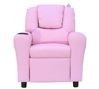 HOMCOM Fauteuil pour Enfants, Mini Fauteuil, Canapé pour Enfants de 3-6 Ans, Fonction de Couchage, Porte-Gobelet Intégré, Rose, 62 x 56 x 69 cm