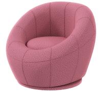 HOMCOM Fauteuil pour enfants Mobilier pour enfants Tabouret, Teddy-Fleece, 60 cm x 56 cm x 48 cm, Rose