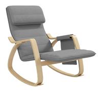 HOMCOM Fauteuil relax à bascule fauteuil allaitement avec repose-pieds réglable, poche latérale et appui-tête, gris