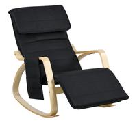 HOMCOM Fauteuil relax à bascule fauteuil allaitement avec repose-pieds réglable, poche latérale et appui-tête, noir