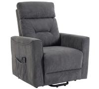 HOMCOM Fauteuil relax avec aide électrique au lever, massage & chaleur, fauteuil chenille à ressorts ensachés, gris foncé