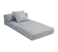 HOMCOM Fauteuil relax avec fonction lit, incl. 1 coussin, 70 cm x 70 cm x 61 cm, Gris clair