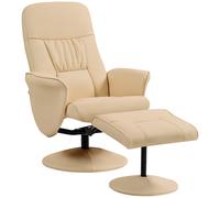 HOMCOM Fauteuil relax avec repose-pied fauteuil de relaxation fauteuil relaxant avec siège pivotant 360° et dossier inclinable