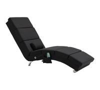 HOMCOM Fauteuil relax chaise longue de relaxation ergonomique, massant et chauffant avec télécommande 56 x 168 x 84 cm noir