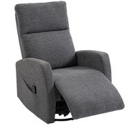 HOMCOM Fauteuil relax, fauteuil massant en chenille avec fonction chauffante, rotation 360°, mécanisme à bascule, réglage manuel, gris foncé