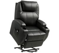 HOMCOM Fauteuil relax Fauteuil releveur électrique inclinable Repose-Pied relevable télécommande revêtement synthétique Noir Aosom France