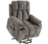HOMCOM Fauteuil relax Fauteuil TV avec releveur, massage & chaleur, fauteuil pour seniors avec assise large et profonde, port USB