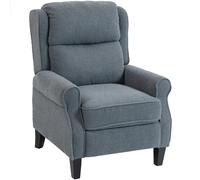 HOMCOM Fauteuil relax inclinable en polaire Teddy, fauteuil de relaxation avec repose-pieds extensible, assise rembourrée, gris
