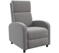 HOMCOM Fauteuil relax inclinable jusqu'à 160° manuellement avec repose-pieds intégré, charge max. 120kg, grand confort, gris
