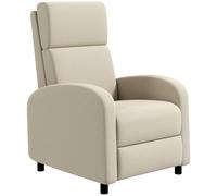 HOMCOM Fauteuil Relax Inclinable jusqu'à 160° Manuellement avec Repose-Pieds Intégré, Charge Max. 120kg, Grand Confort, Crème