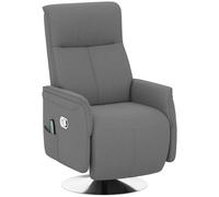 HOMCOM Fauteuil relax massant fauteuil de relaxation inclinable pivotant dossier et repose-pieds réglable 68,5x77x117cm gris