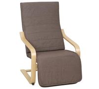 HOMCOM Fauteuil Relax Salon, Repose-Pied Réglable 94 x 66,5 x 100 cm Marron | Confort et Relaxation, Bois Massif