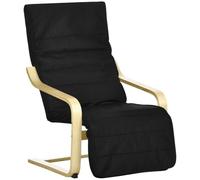 HOMCOM Fauteuil Relax Salon, Repose-Pied Réglable 94 x 66,5 x 100 cm Noir | Déhoussable, Confort et Relaxation, Bois Massif