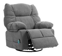 HOMCOM Fauteuil relaxant avec fonction de massage, fonction d'inclinaison, fauteuil de massage pivotant, 4 poches latérales et télécommande, Gris foncé