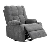 HOMCOM Fauteuil relaxant avec repose-pieds, fauteuil inclinable, pivotant, jusqu'à 150 kg, cadre en acier, 88x96x108 cm, Gris foncé