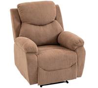 HOMCOM Fauteuil Relaxant Inclinable à Dossier Réglable Marron Foncé | Fauteuil de télévision inclinable avec aspect lin, pour salon et chambre.