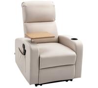 HOMCOM - Fauteuil relaxant massant - Tissu en microfibre - 77x93x105cm - Beige