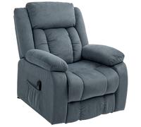 HOMCOM Fauteuil releveur avec revêtement doux, fauteuil relax télécommandé avec poches latérales, gris
