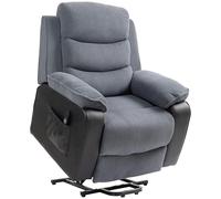 Fauteuil releveur électrique - HOMCOM - dossier inclinable, port USB et poche latérale - velours côtelé - 96x96x108cm - gris foncé