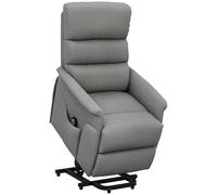 HomCom – Fauteuil releveur électrique – repose-pied, dossier inclinable, télécommande pochette – gris